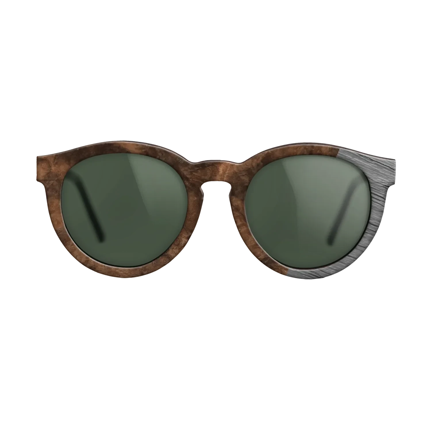 Walnut Burl,Poplar Dyed: Grey: Dicut - The Rebel - Round - SIRIS wood optic