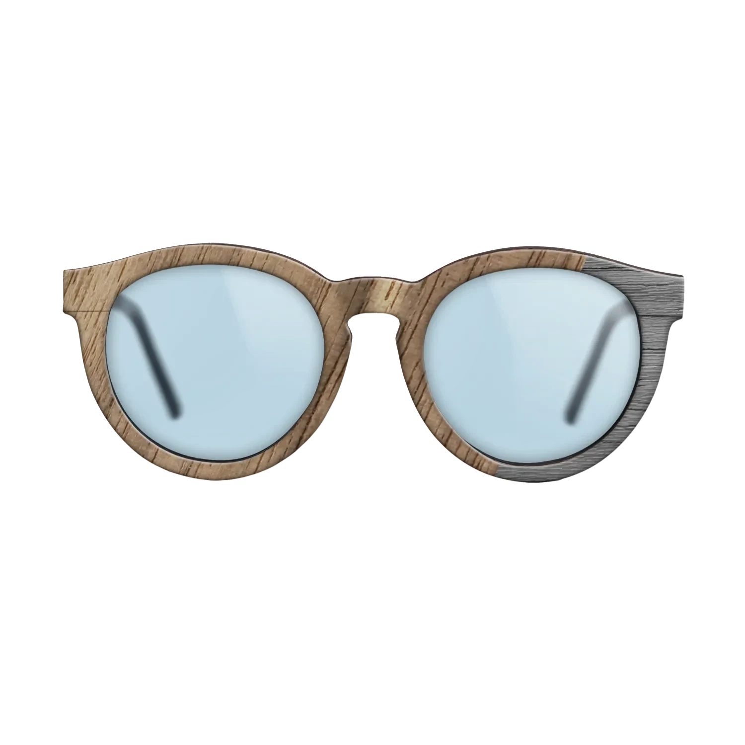 Walnut: Straight Grain,Poplar Dyed: Grey: Dicut - The Rebel - Round - SIRIS wood optic