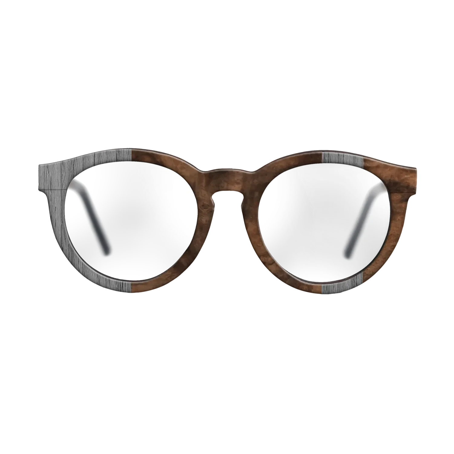 Poplar Dyed: Grey,Walnut Burl: Splice - The Rebel - Round - SIRIS wood optic