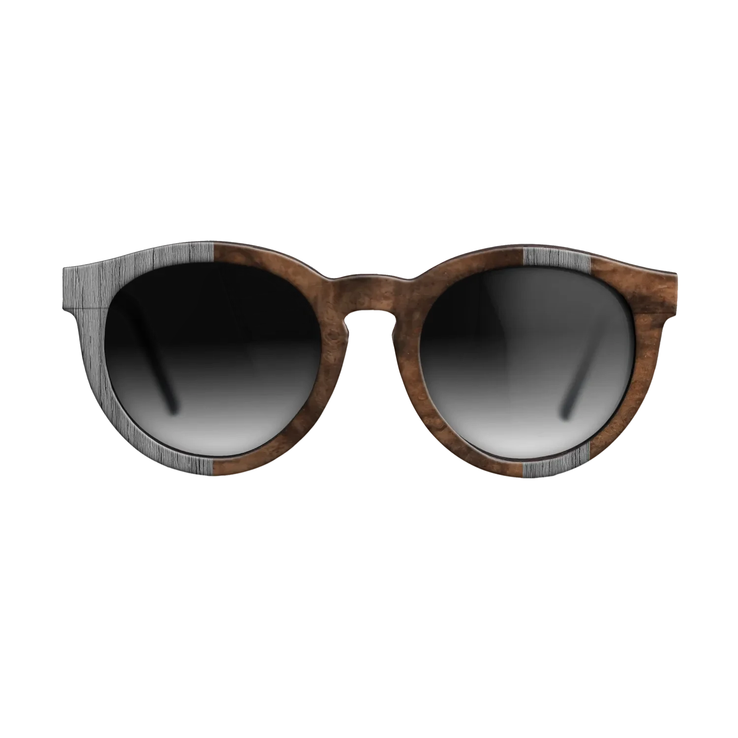 Poplar Dyed: Grey,Walnut Burl: Splice - The Rebel - Round - SIRIS wood optic