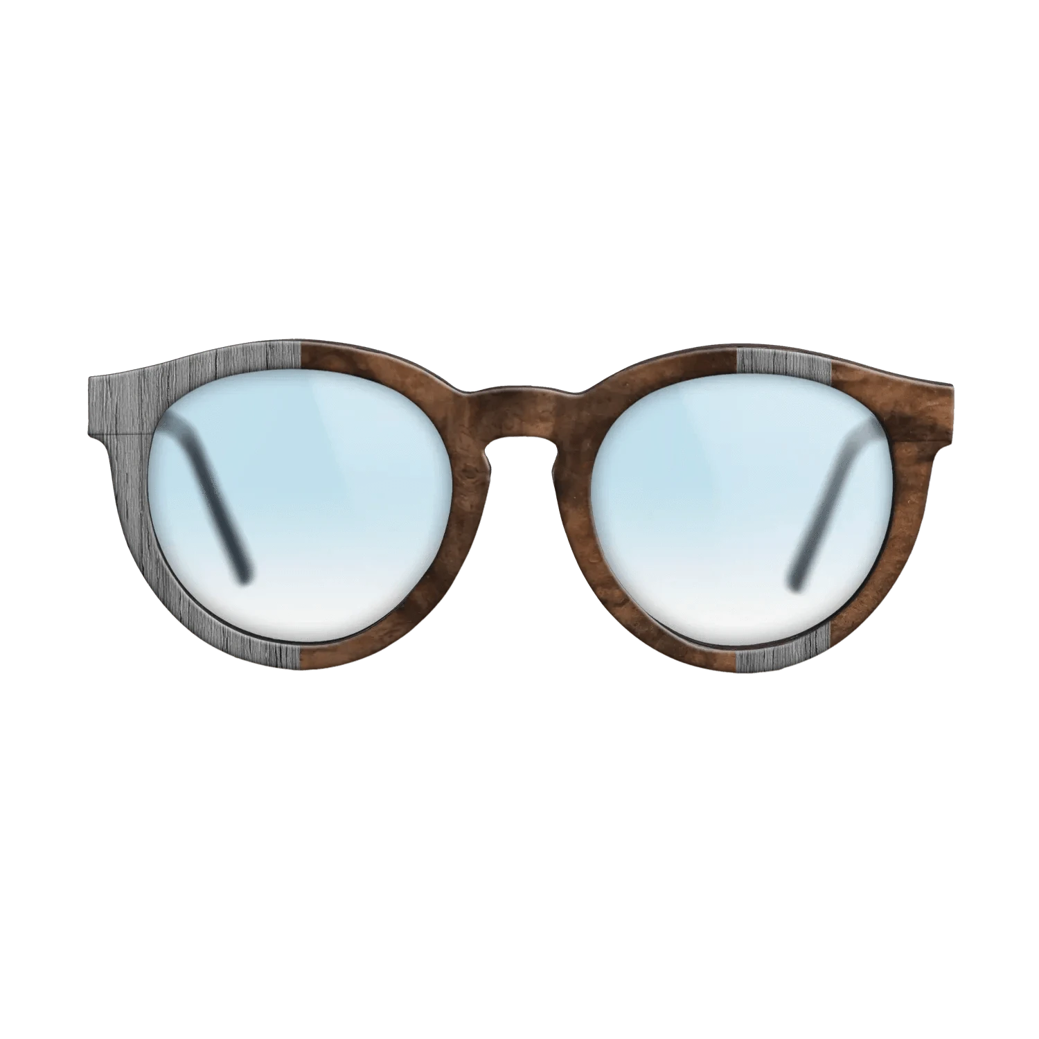 Poplar Dyed: Grey,Walnut Burl: Splice - The Rebel - Round - SIRIS wood optic