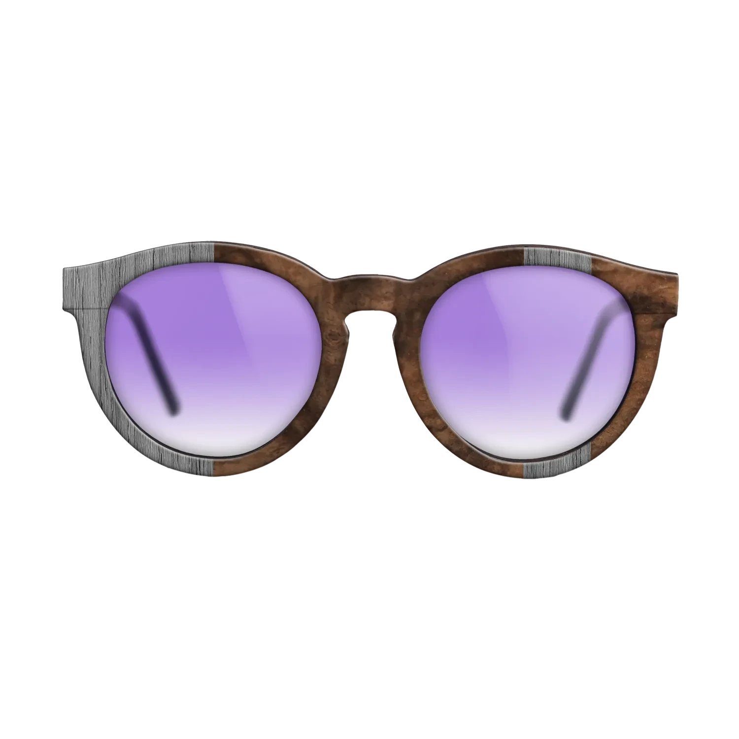 Poplar Dyed: Grey,Walnut Burl: Splice - The Rebel - Round - SIRIS wood optic