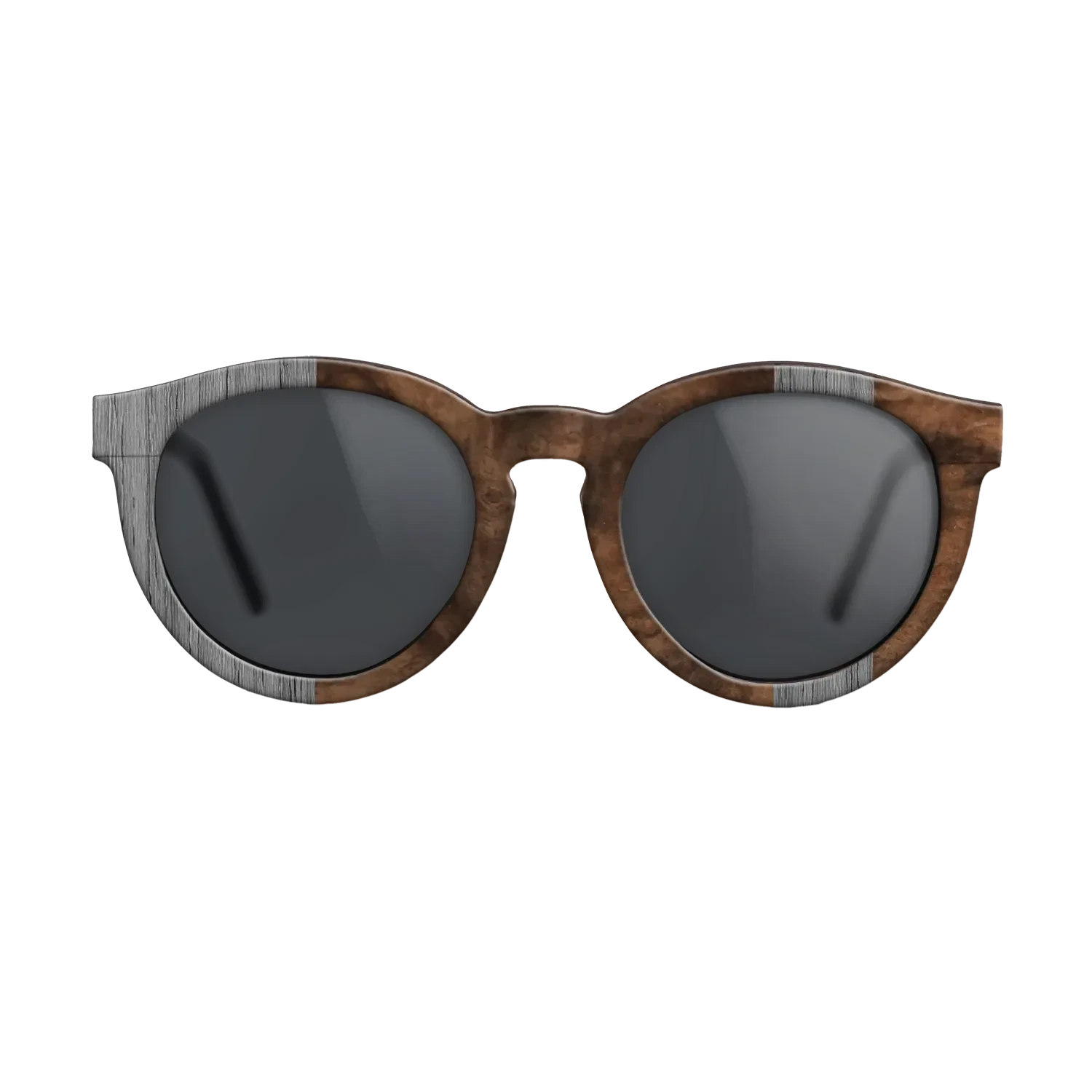 Poplar Dyed: Grey,Walnut Burl: Splice - The Rebel - Round - SIRIS wood optic