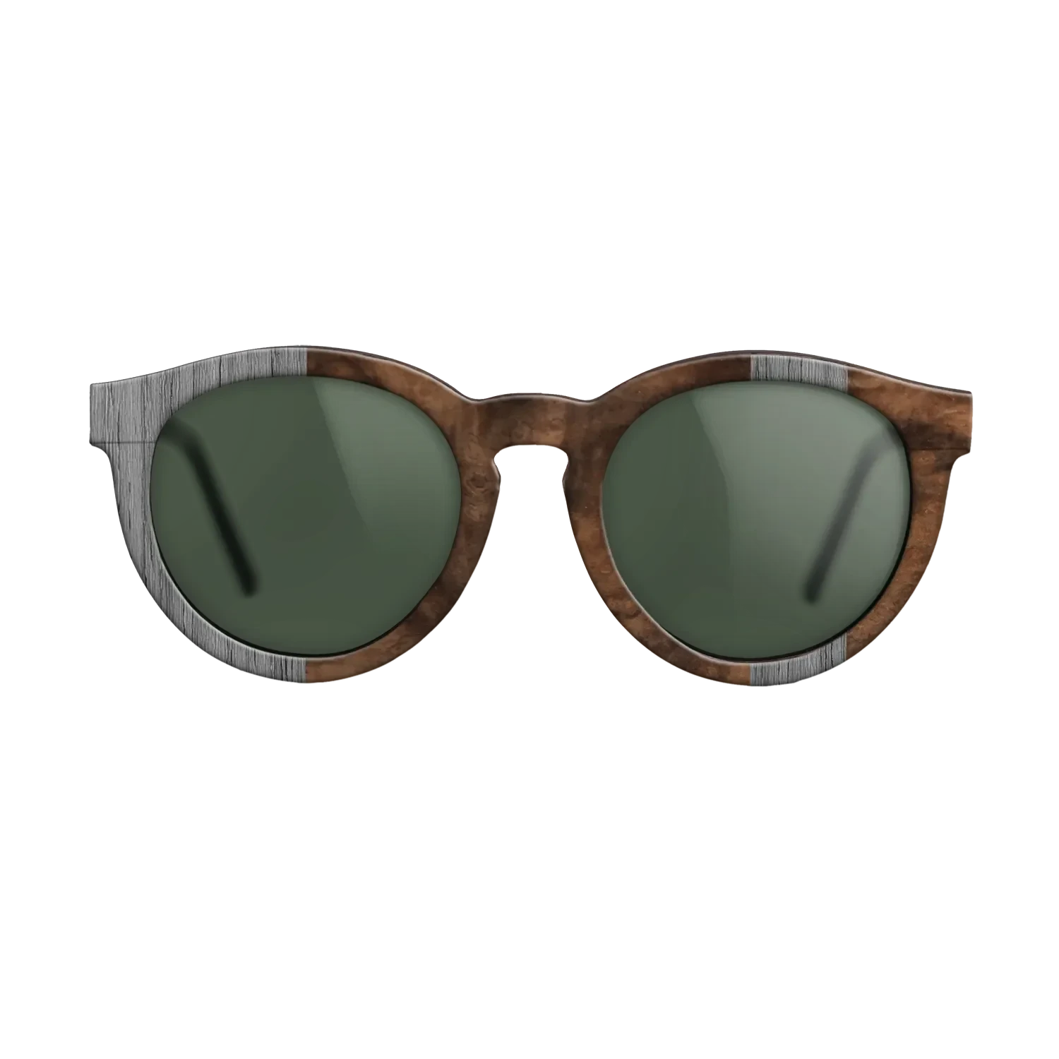 Poplar Dyed: Grey,Walnut Burl: Splice - The Rebel - Round - SIRIS wood optic