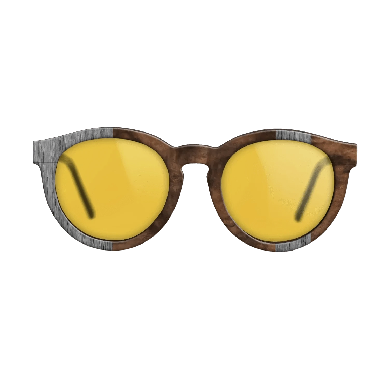 Poplar Dyed: Grey,Walnut Burl: Splice - The Rebel - Round - SIRIS wood optic
