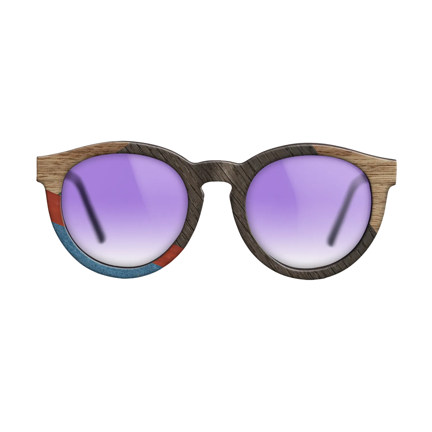 Italian Ebony,Fumed Oak,Walnut: Straight Grain,Poplar Dyed: Red,Poplar Dyed: Blue Denim,Olive Burl: Geometric - The Rebel - Round - 1166 - SIRIS wood optic