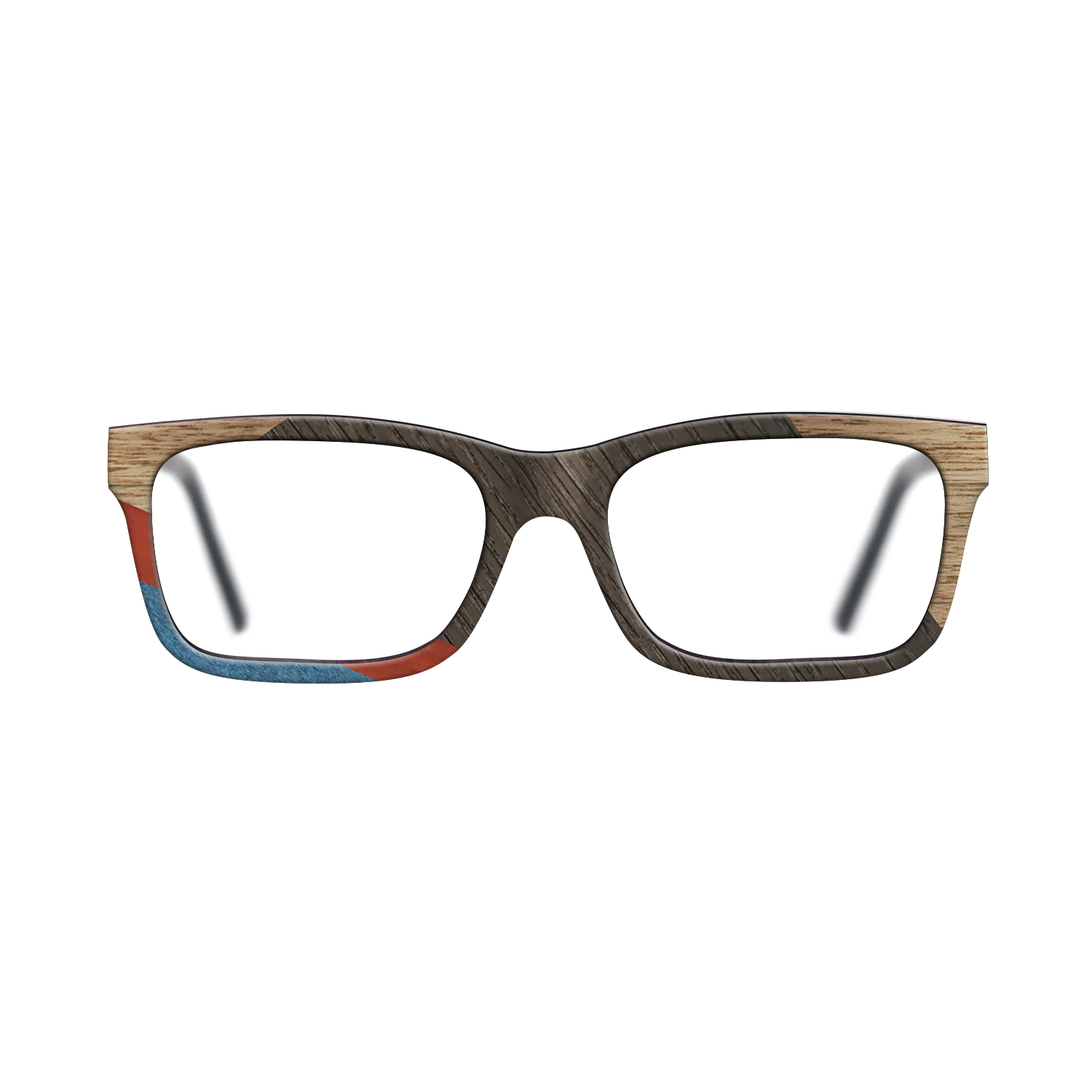 Italian Ebony,Fumed Oak,Walnut: Straight Grain,Poplar Dyed: Red,Poplar Dyed: Blue Denim,Olive Burl: Geometric - The Sage - Rectangle - 1166 - SIRIS wood optic