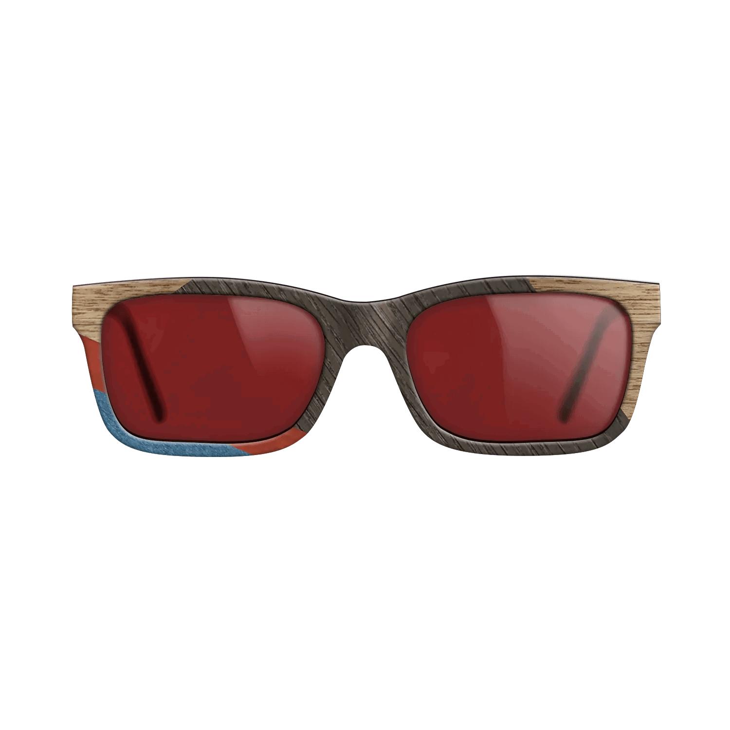 Italian Ebony,Fumed Oak,Walnut: Straight Grain,Poplar Dyed: Red,Poplar Dyed: Blue Denim,Olive Burl: Geometric - The Sage - Rectangle - 1166 - SIRIS wood optic
