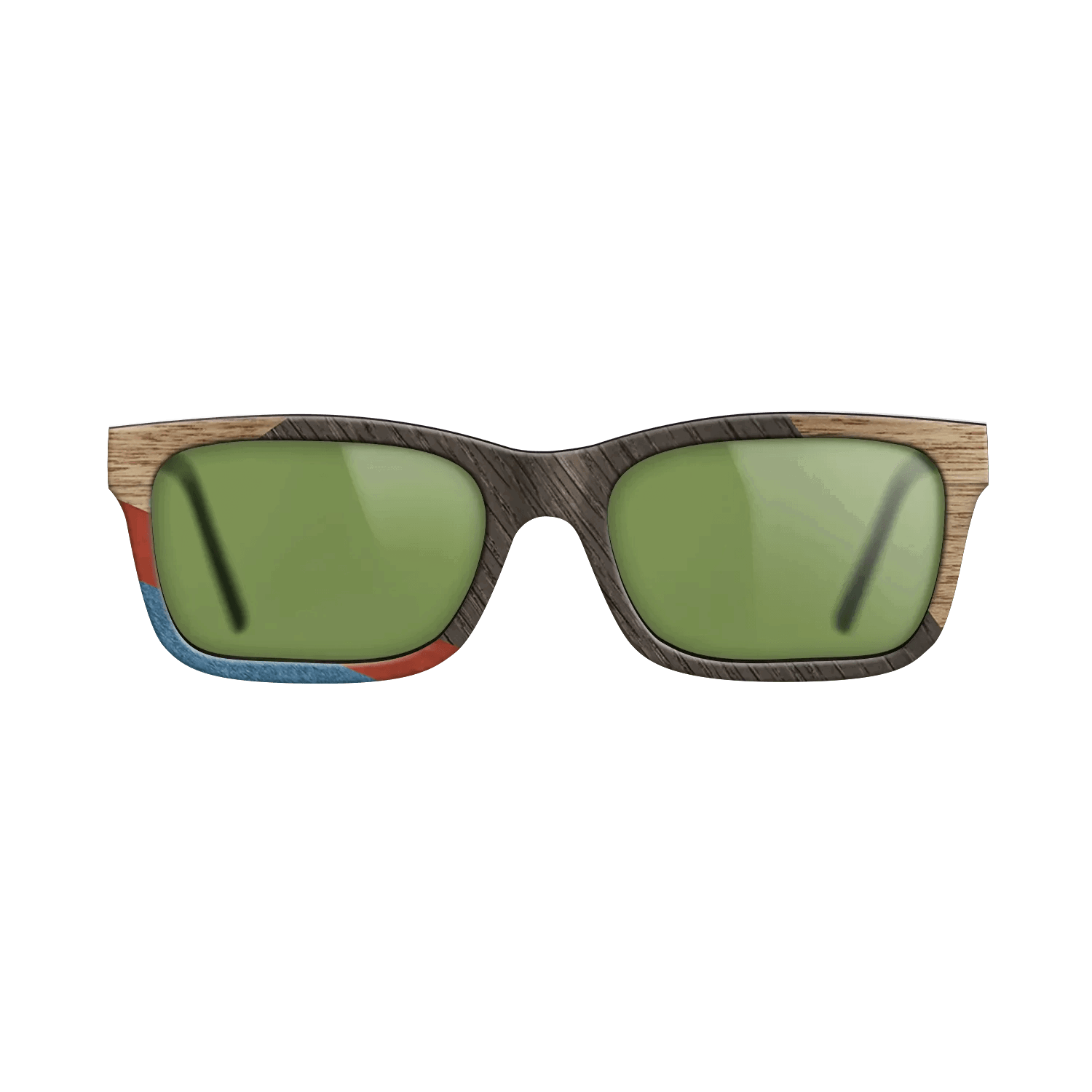 Italian Ebony,Fumed Oak,Walnut: Straight Grain,Poplar Dyed: Red,Poplar Dyed: Blue Denim,Olive Burl: Geometric - The Sage - Rectangle - 1166 - SIRIS wood optic