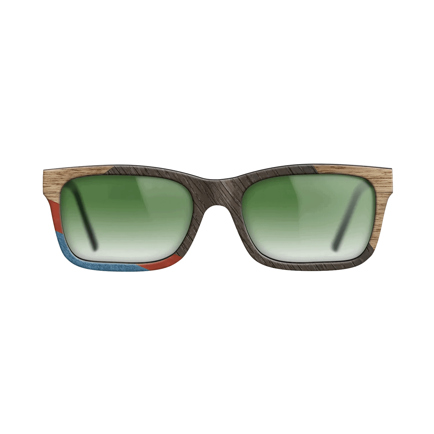 Italian Ebony,Fumed Oak,Walnut: Straight Grain,Poplar Dyed: Red,Poplar Dyed: Blue Denim,Olive Burl: Geometric - The Sage - Rectangle - 1166 - SIRIS wood optic