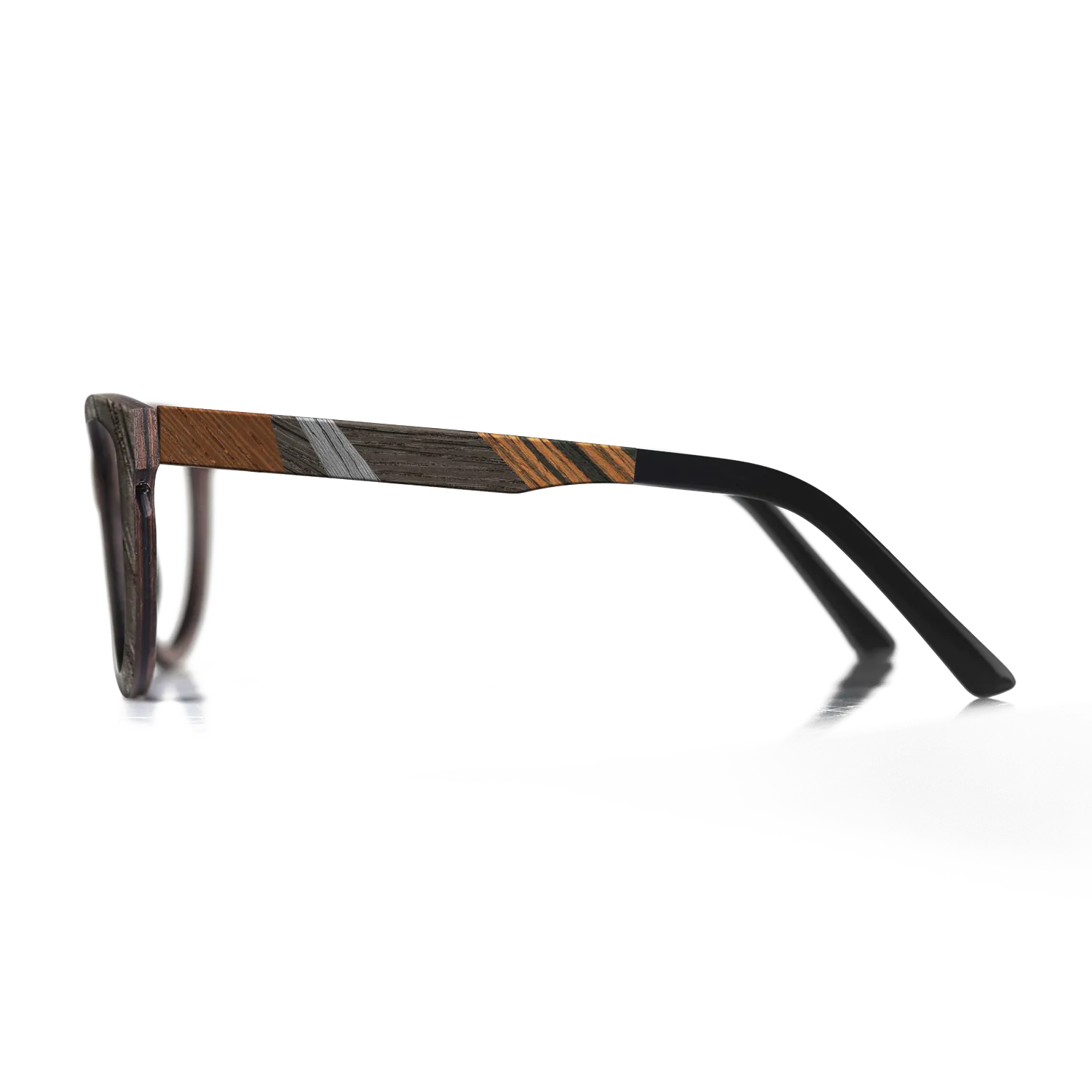 Italian Ebony,Fumed Oak,Wenge,Poplar Dyed: Grey: Fractal - The Hero - Square - SIRIS wood optic