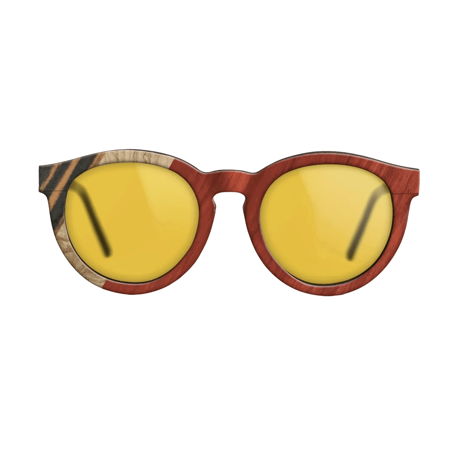 Italian Ebony,Olive Burl,Bloodwood,Fumed Oak: Angle Cut - The Rebel - Round - 1819 - SIRIS wood optic