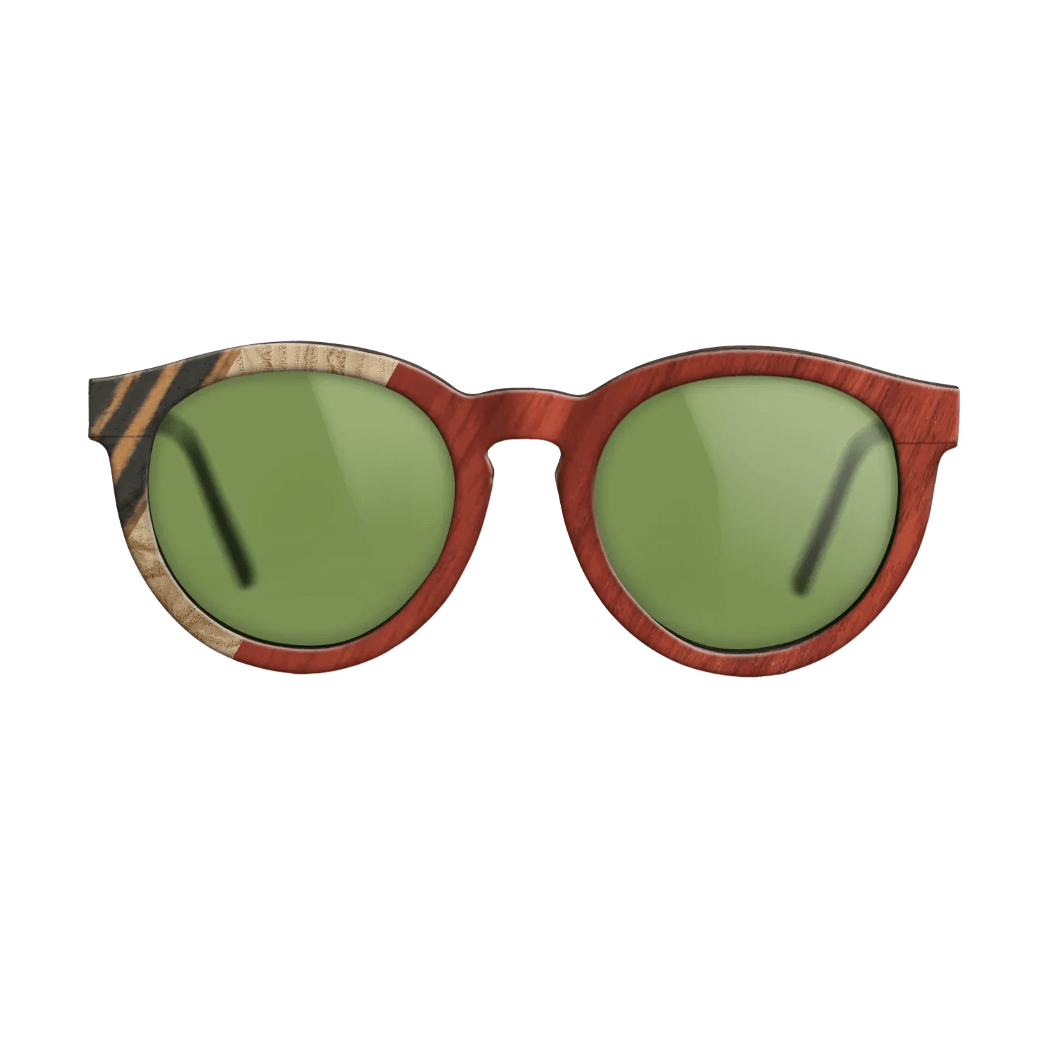 Italian Ebony,Olive Burl,Bloodwood,Fumed Oak: Angle Cut - The Rebel - Round - 1819 - SIRIS wood optic
