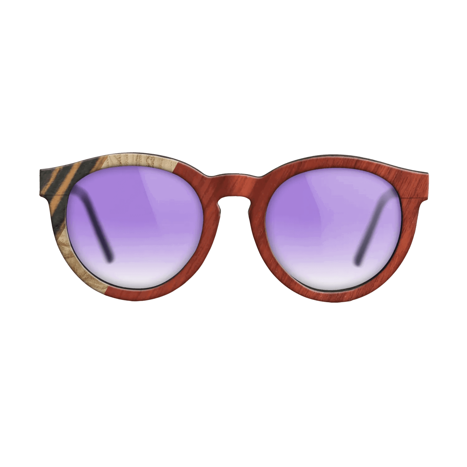 Italian Ebony,Olive Burl,Bloodwood,Fumed Oak: Angle Cut - The Rebel - Round - 1819 - SIRIS wood optic