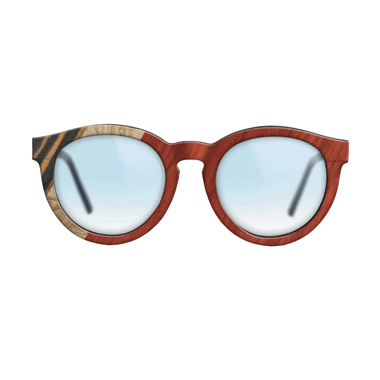 Italian Ebony,Olive Burl,Bloodwood,Fumed Oak: Angle Cut - The Rebel - Round - 1819 - SIRIS wood optic