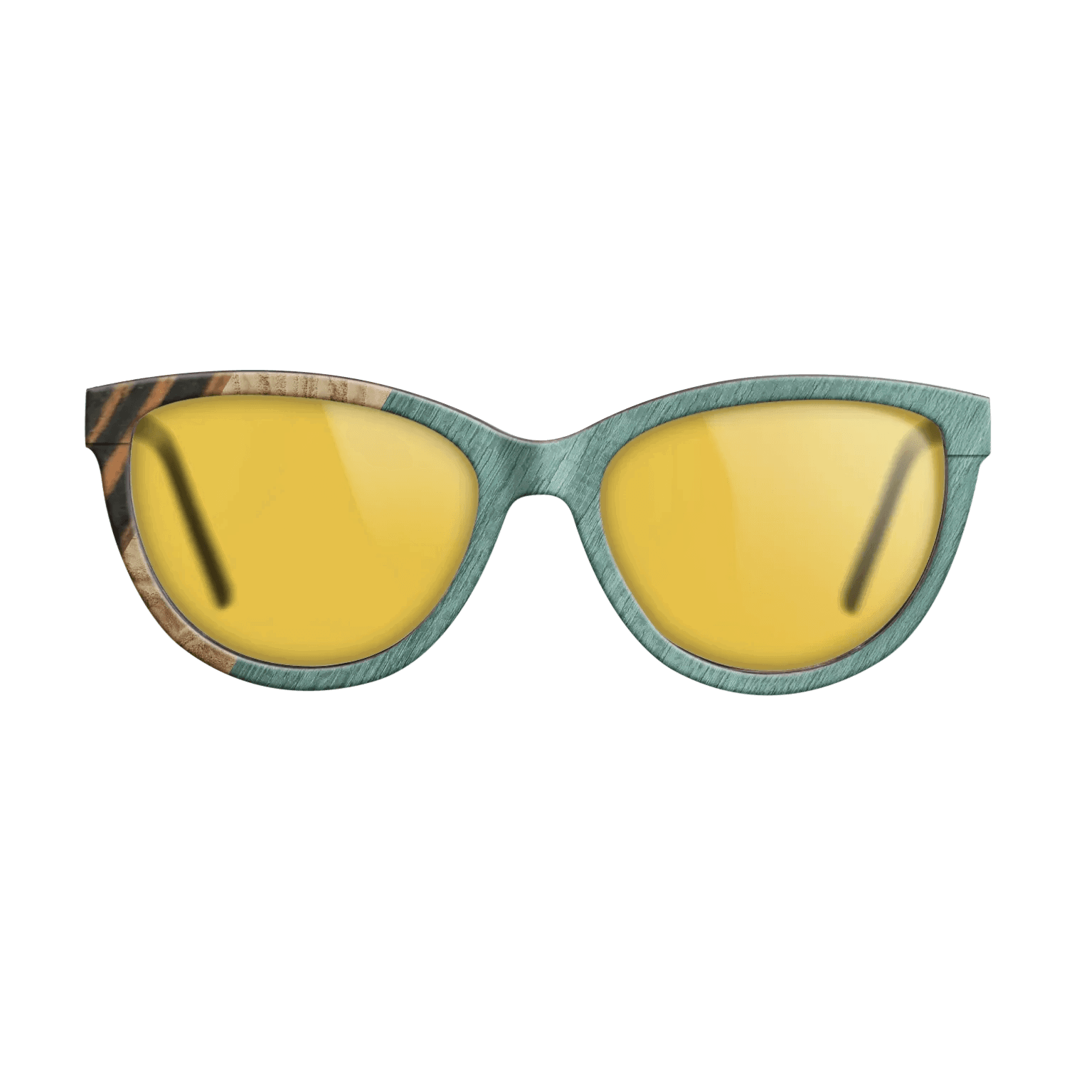 Italian Ebony,Olive Burl,Poplar Dyed: Baby Blue: Angle Cut - The Maiden - Cat - 1467 - SIRIS wood optic