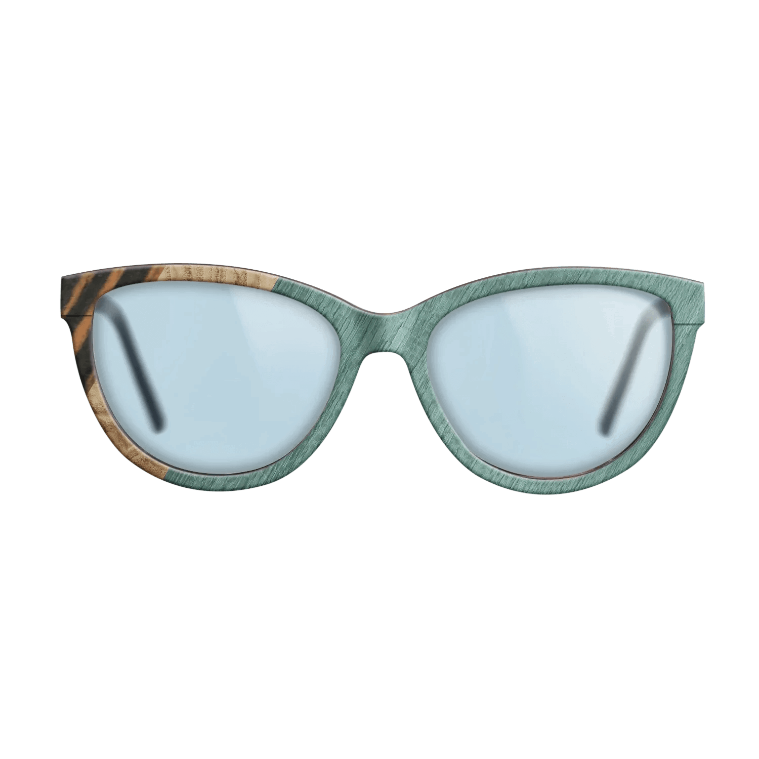 Italian Ebony,Olive Burl,Poplar Dyed: Baby Blue: Angle Cut - The Maiden - Cat - 1467 - SIRIS wood optic