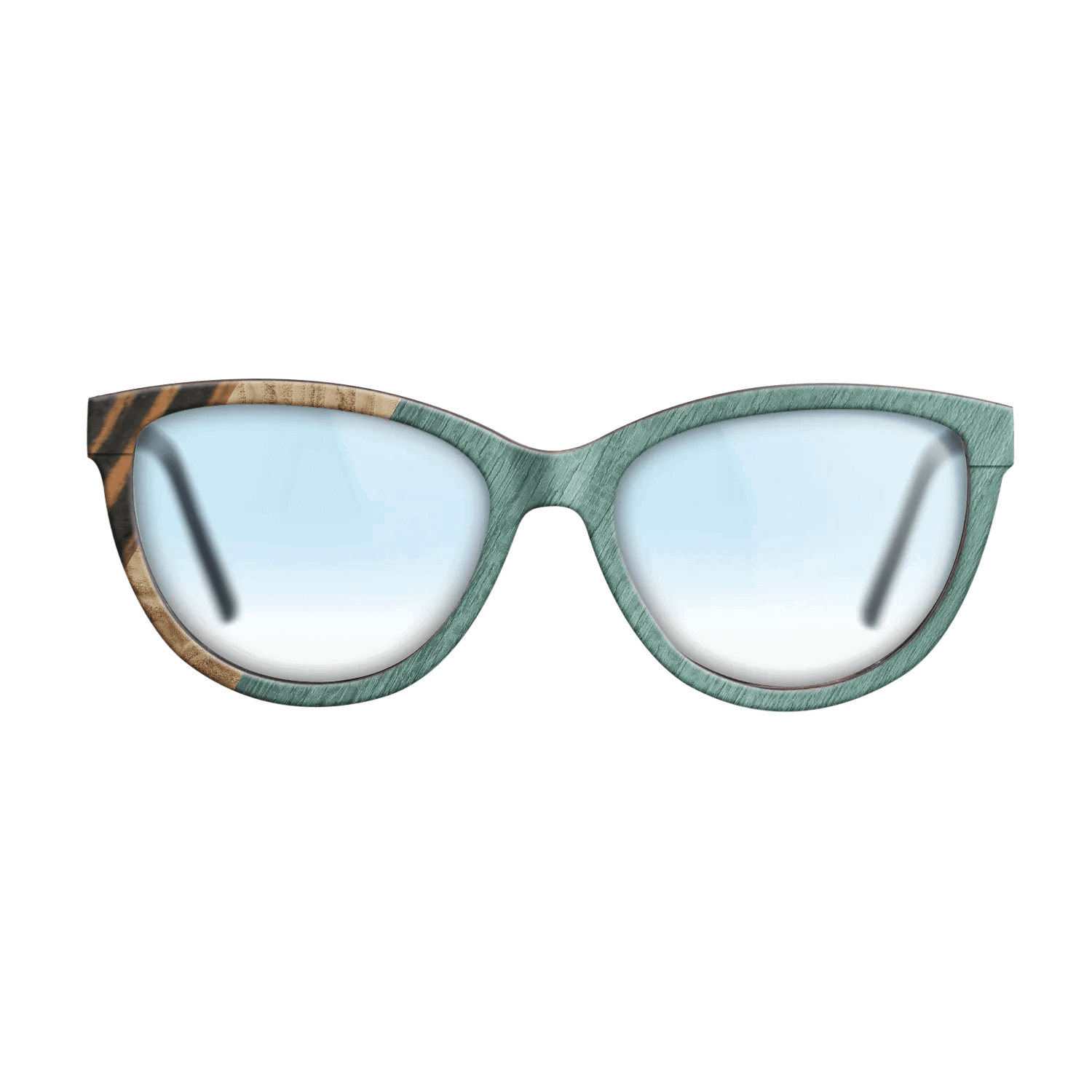 Italian Ebony,Olive Burl,Poplar Dyed: Baby Blue: Angle Cut - The Maiden - Cat - 1467 - SIRIS wood optic
