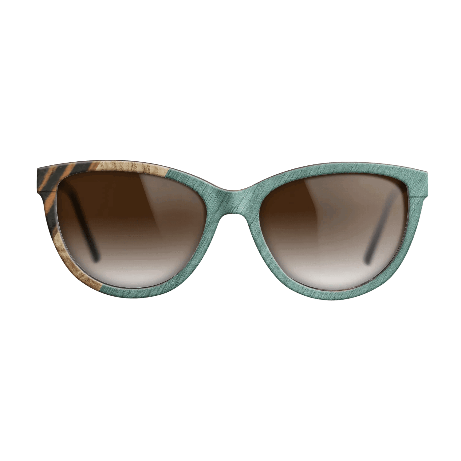 Italian Ebony,Olive Burl,Poplar Dyed: Baby Blue: Angle Cut - The Maiden - Cat - 1467 - SIRIS wood optic