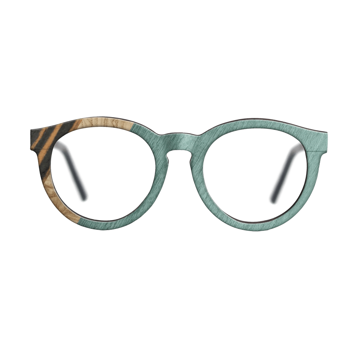 Italian Ebony,Olive Burl,Poplar Dyed: Baby Blue: Angle Cut - The Rebel - Round - 1467 - SIRIS wood optic