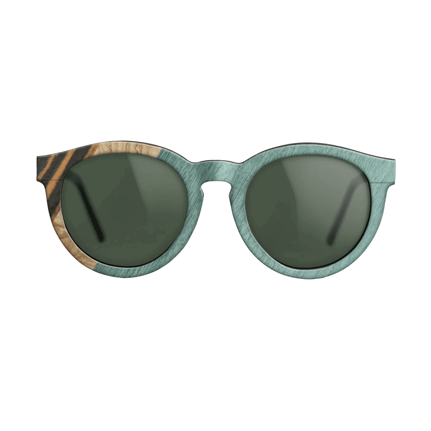 Italian Ebony,Olive Burl,Poplar Dyed: Baby Blue: Angle Cut - The Rebel - Round - 1467 - SIRIS wood optic