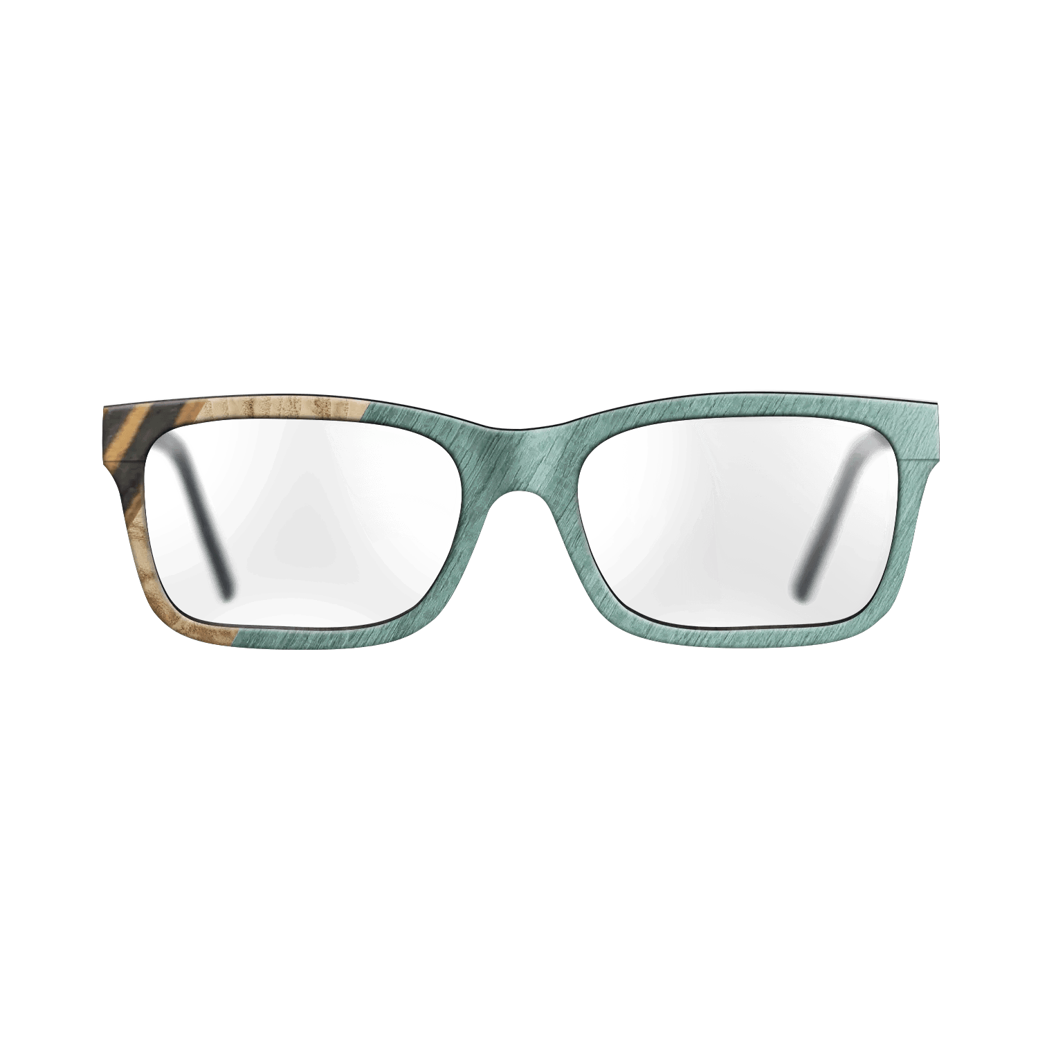 Italian Ebony,Olive Burl,Poplar Dyed: Baby Blue: Angle Cut - The Sage - Rectangle - 1467 - SIRIS wood optic