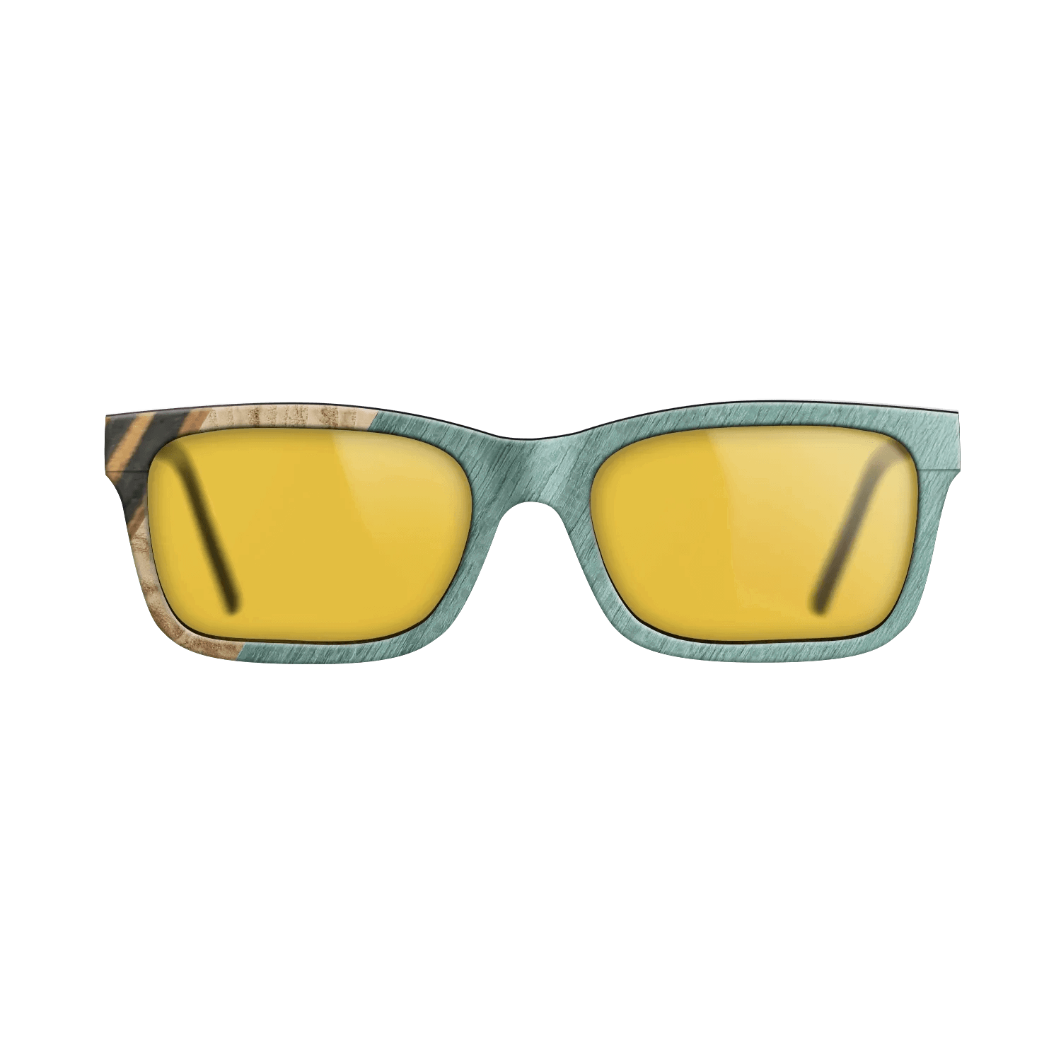 Italian Ebony,Olive Burl,Poplar Dyed: Baby Blue: Angle Cut - The Sage - Rectangle - 1467 - SIRIS wood optic