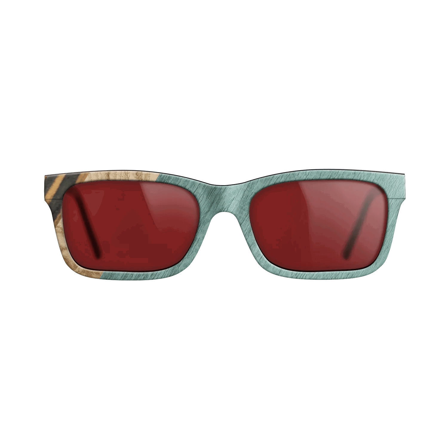 Italian Ebony,Olive Burl,Poplar Dyed: Baby Blue: Angle Cut - The Sage - Rectangle - 1467 - SIRIS wood optic