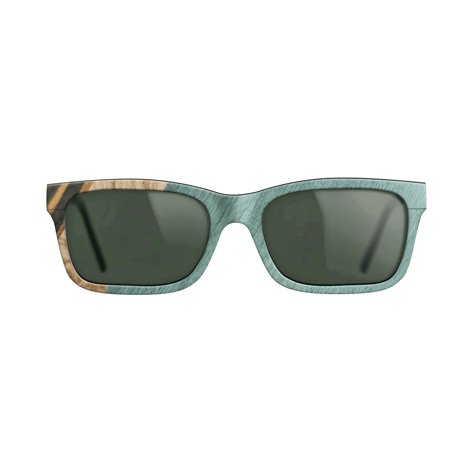 Italian Ebony,Olive Burl,Poplar Dyed: Baby Blue: Angle Cut - The Sage - Rectangle - 1467 - SIRIS wood optic