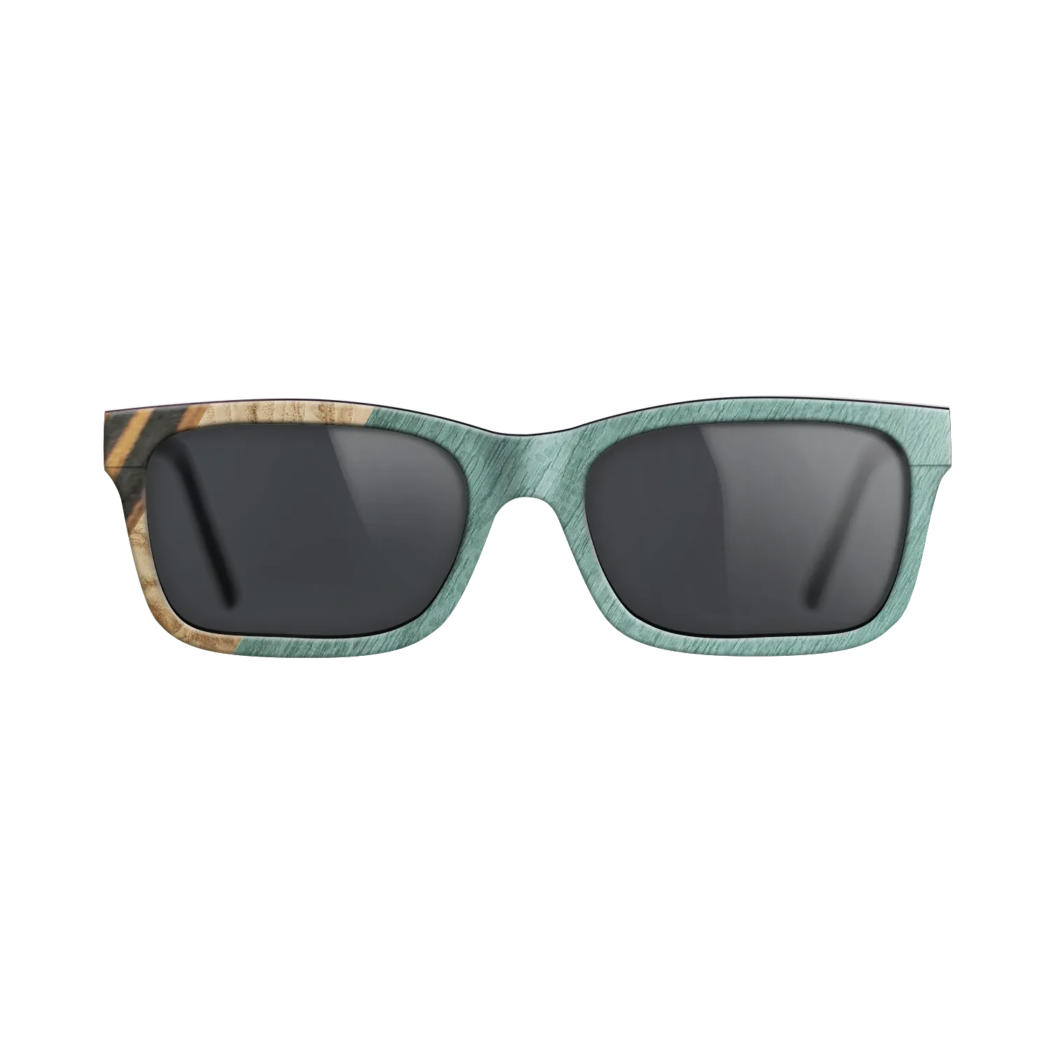 Italian Ebony,Olive Burl,Poplar Dyed: Baby Blue: Angle Cut - The Sage - Rectangle - 1467 - SIRIS wood optic