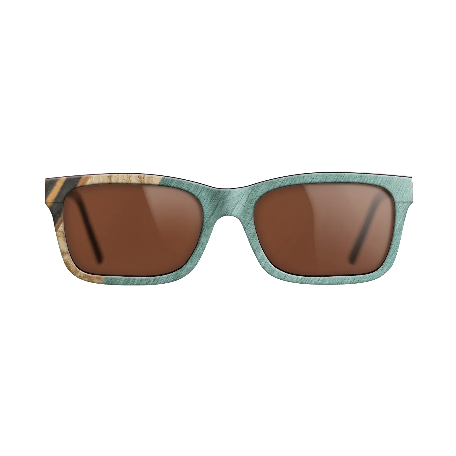 Italian Ebony,Olive Burl,Poplar Dyed: Baby Blue: Angle Cut - The Sage - Rectangle - 1467 - SIRIS wood optic