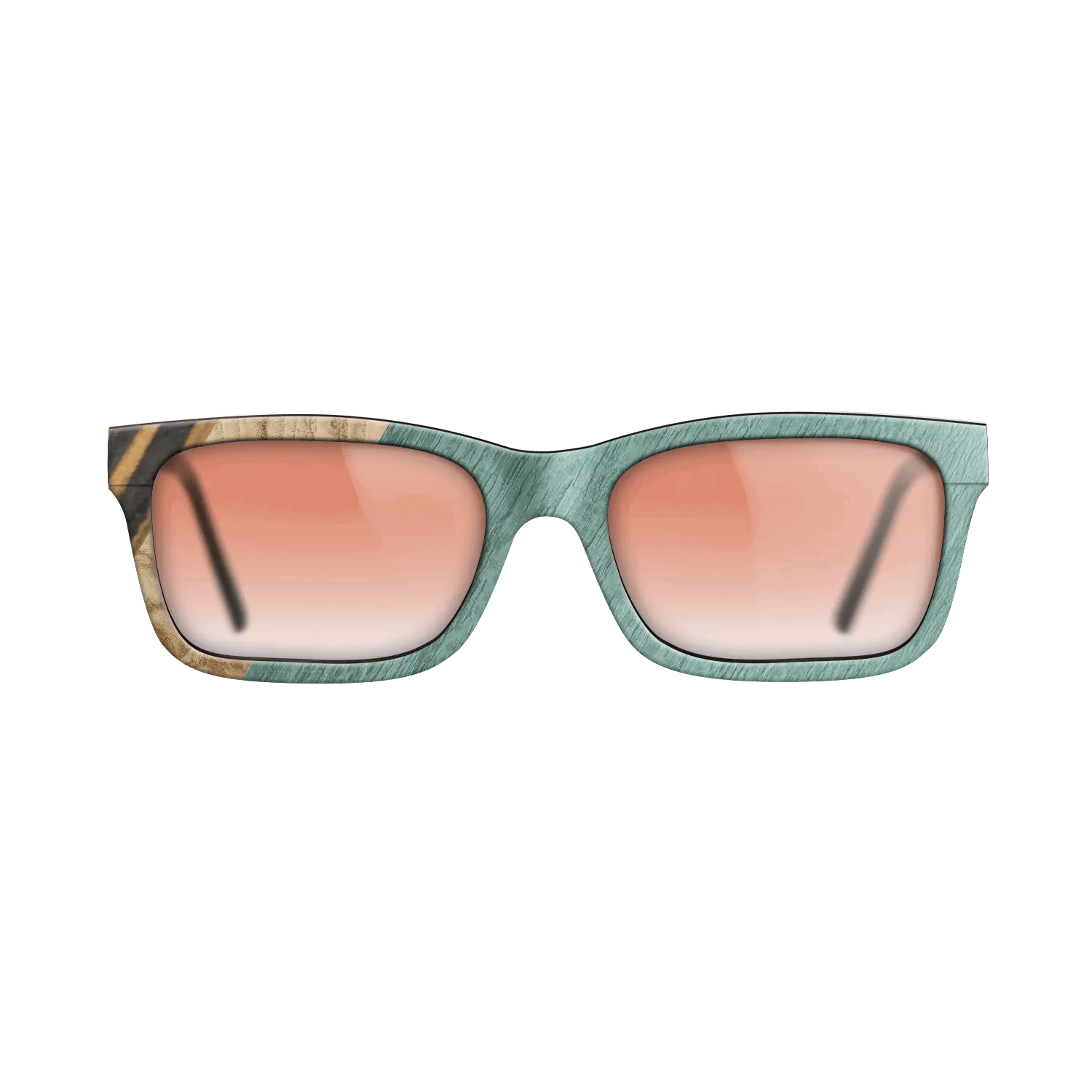 Italian Ebony,Olive Burl,Poplar Dyed: Baby Blue: Angle Cut - The Sage - Rectangle - 1467 - SIRIS wood optic