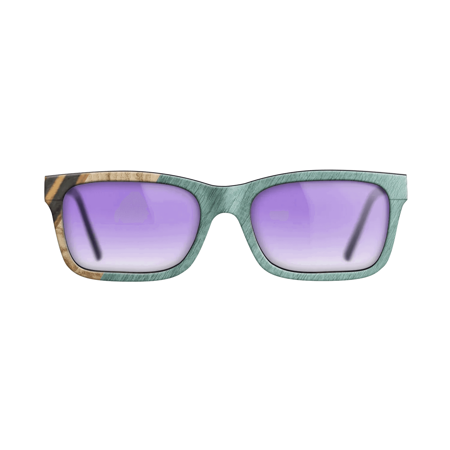 Italian Ebony,Olive Burl,Poplar Dyed: Baby Blue: Angle Cut - The Sage - Rectangle - 1467 - SIRIS wood optic