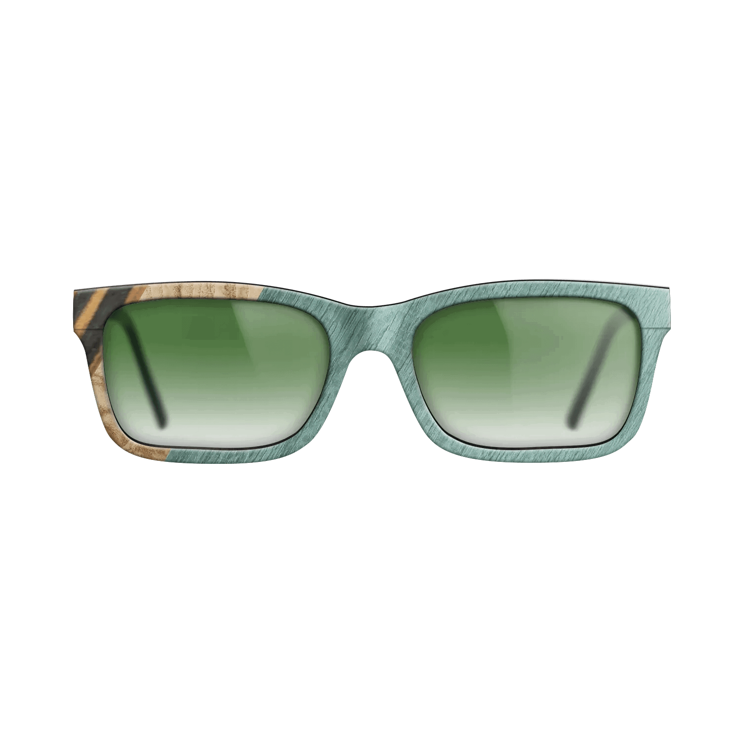 Italian Ebony,Olive Burl,Poplar Dyed: Baby Blue: Angle Cut - The Sage - Rectangle - 1467 - SIRIS wood optic