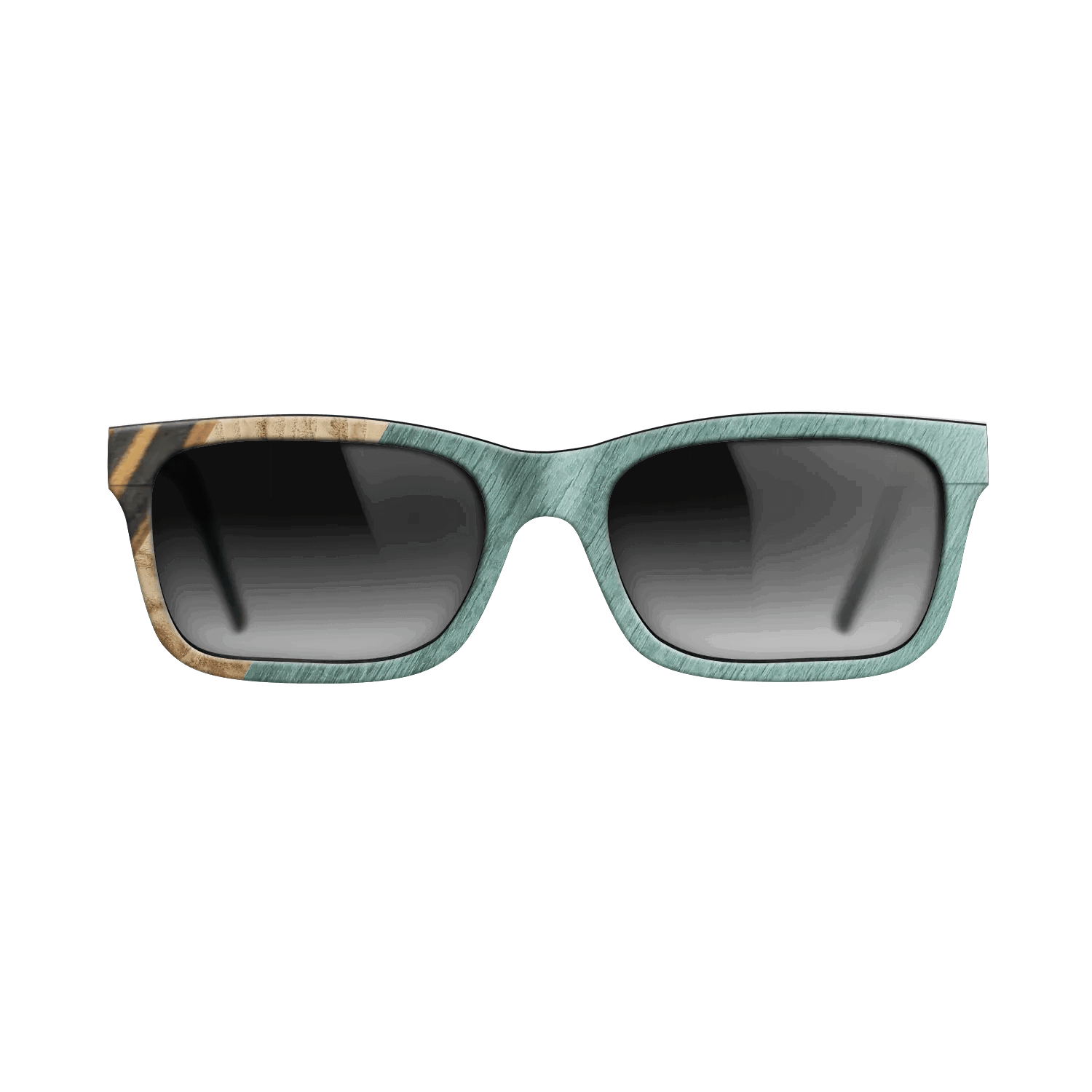 Italian Ebony,Olive Burl,Poplar Dyed: Baby Blue: Angle Cut - The Sage - Rectangle - 1467 - SIRIS wood optic