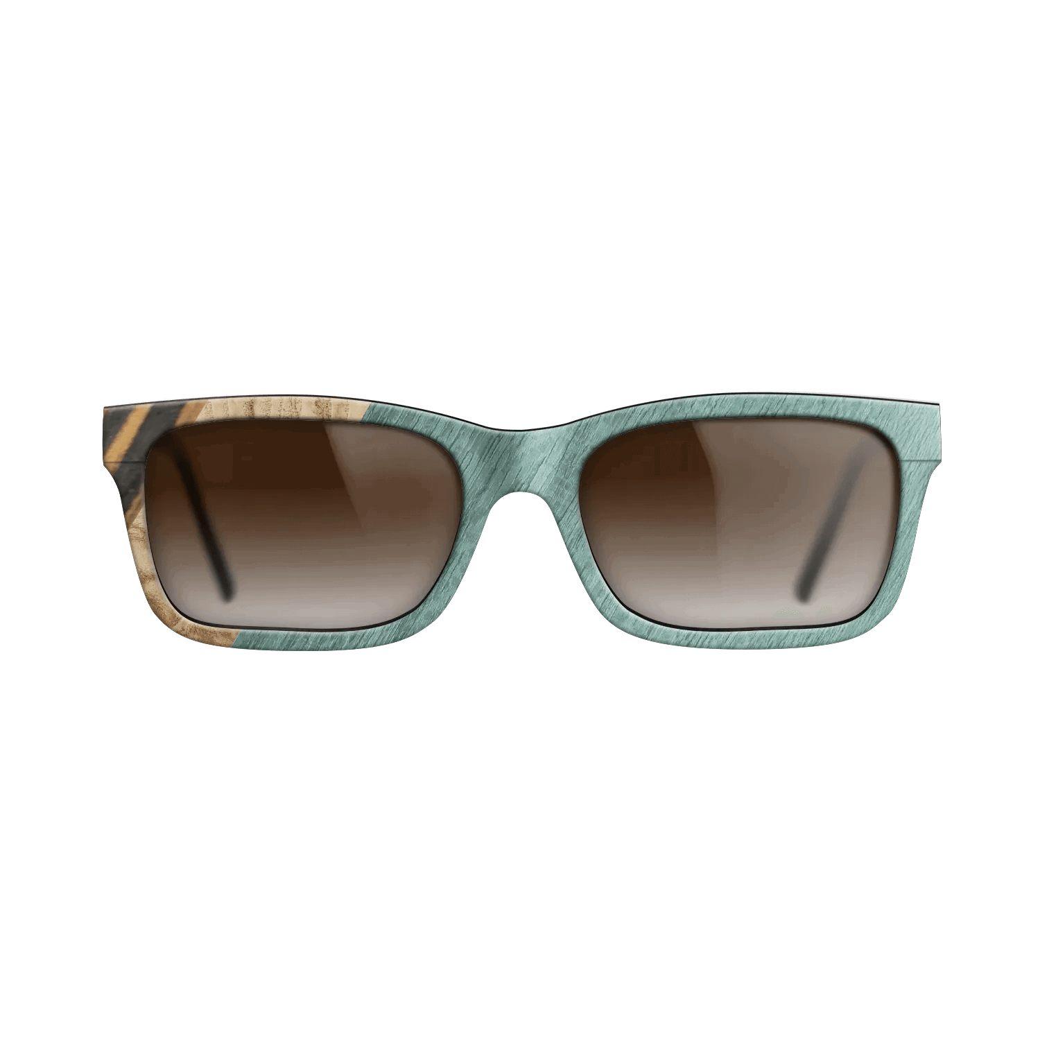 Italian Ebony,Olive Burl,Poplar Dyed: Baby Blue: Angle Cut - The Sage - Rectangle - 1467 - SIRIS wood optic
