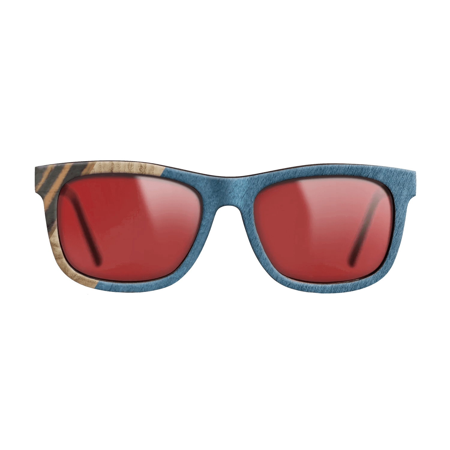 Italian Ebony,Olive Burl,Poplar Dyed: Blue Denim,Fumed Oak: Angle Cut - The Hero - Square - 1490 - SIRIS wood optic