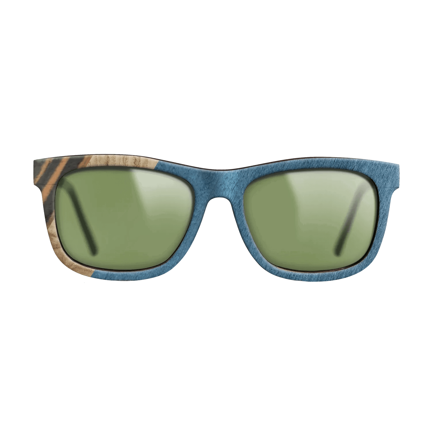 Italian Ebony,Olive Burl,Poplar Dyed: Blue Denim,Fumed Oak: Angle Cut - The Hero - Square - 1490 - SIRIS wood optic