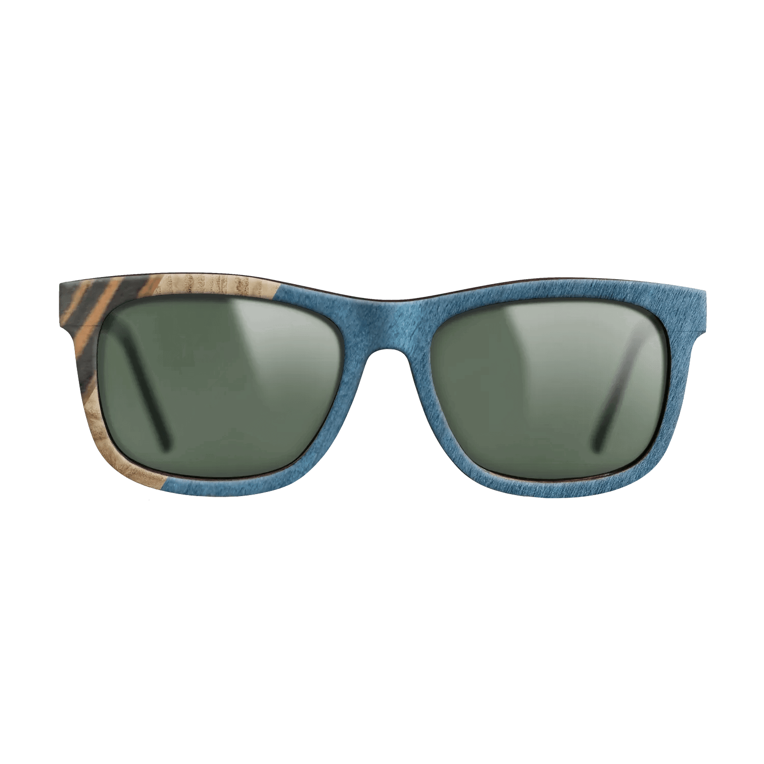 Italian Ebony,Olive Burl,Poplar Dyed: Blue Denim,Fumed Oak: Angle Cut - The Hero - Square - 1490 - SIRIS wood optic