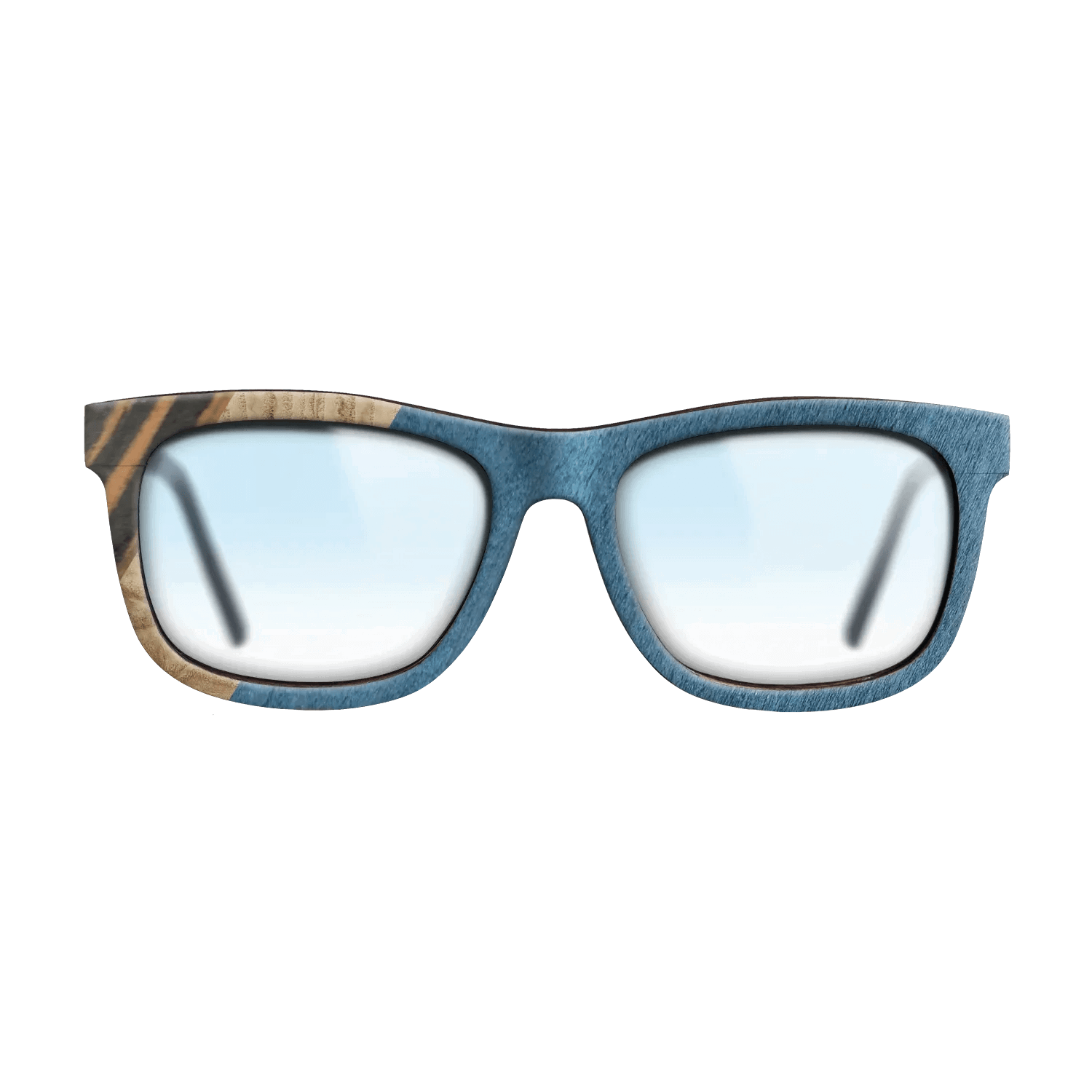 Italian Ebony,Olive Burl,Poplar Dyed: Blue Denim,Fumed Oak: Angle Cut - The Hero - Square - 1490 - SIRIS wood optic