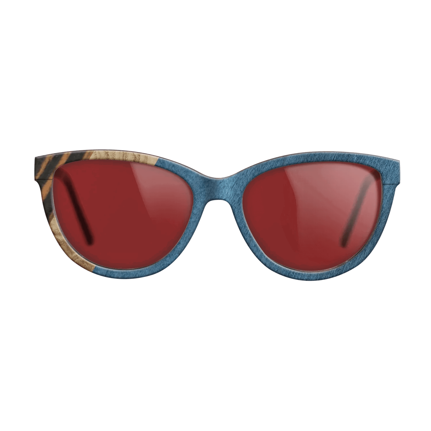 Italian Ebony,Olive Burl,Poplar Dyed: Blue Denim,Fumed Oak: Angle Cut - The Maiden - Cat - 1490 - SIRIS wood optic