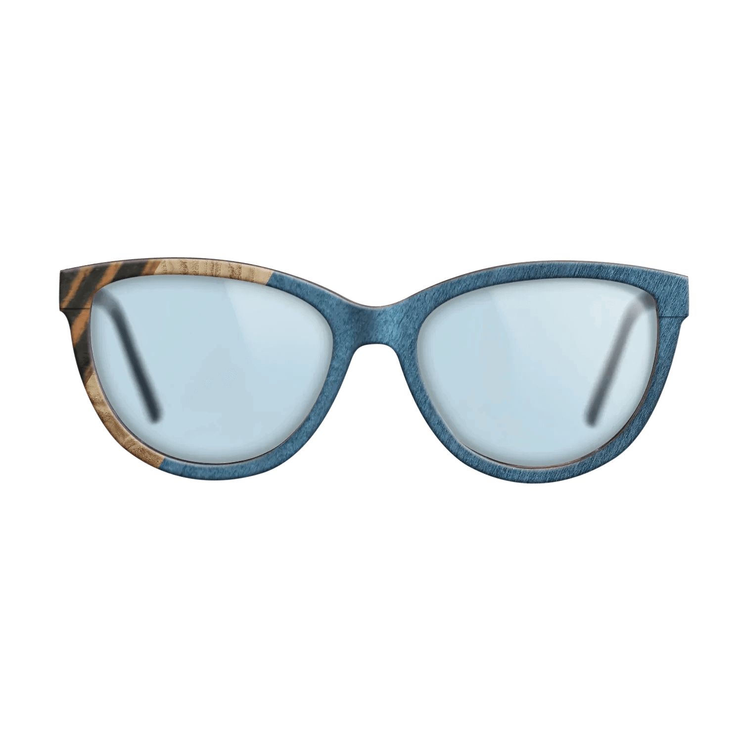 Italian Ebony,Olive Burl,Poplar Dyed: Blue Denim,Fumed Oak: Angle Cut - The Maiden - Cat - 1490 - SIRIS wood optic