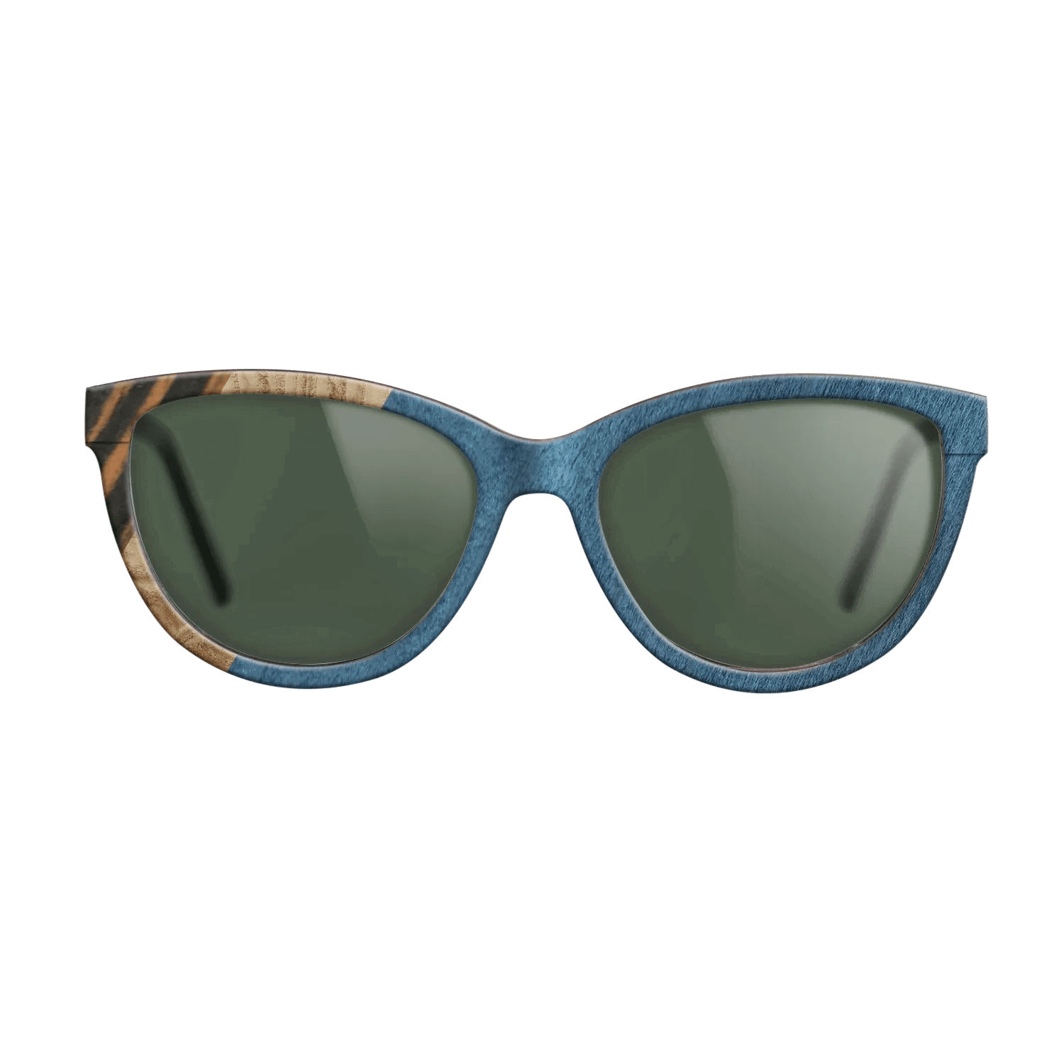 Italian Ebony,Olive Burl,Poplar Dyed: Blue Denim,Fumed Oak: Angle Cut - The Maiden - Cat - 1490 - SIRIS wood optic