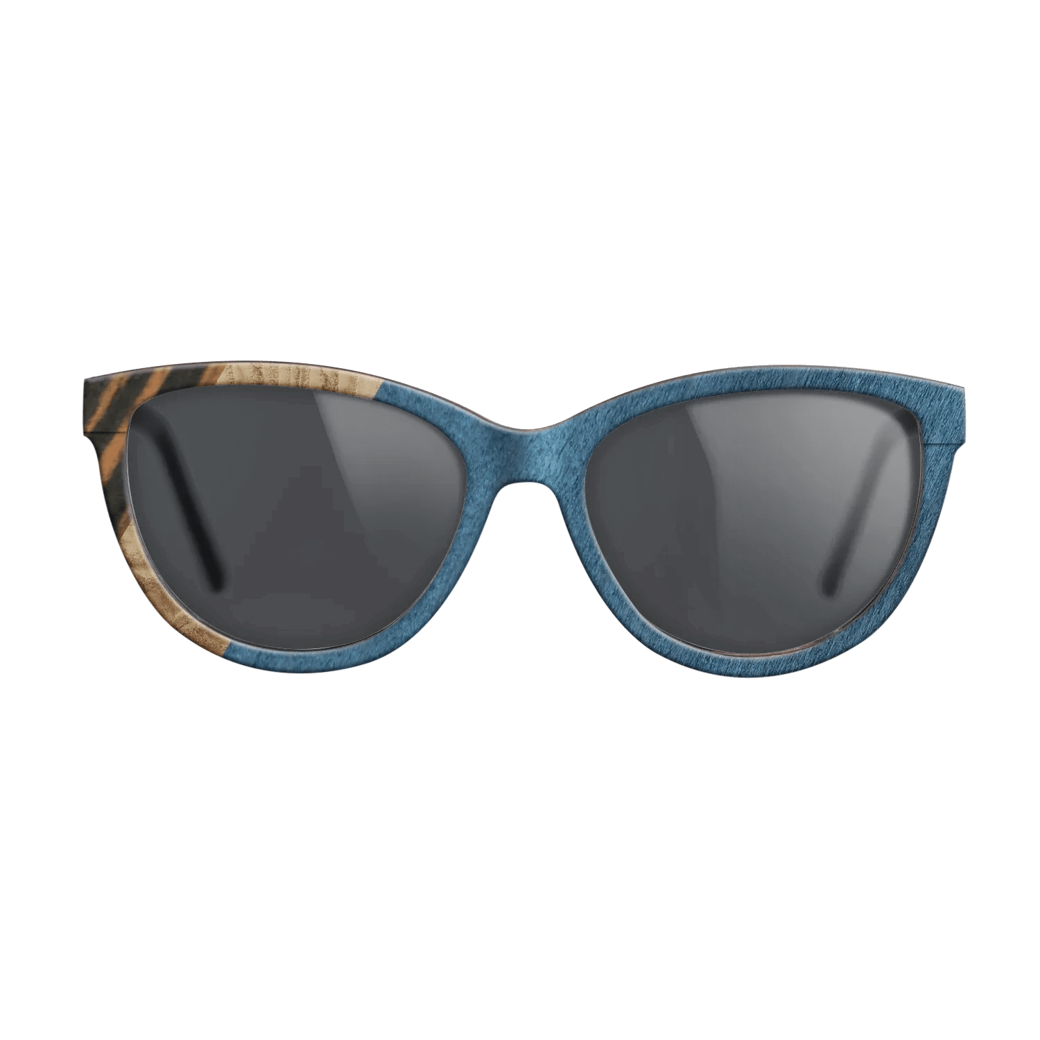 Italian Ebony,Olive Burl,Poplar Dyed: Blue Denim,Fumed Oak: Angle Cut - The Maiden - Cat - 1490 - SIRIS wood optic
