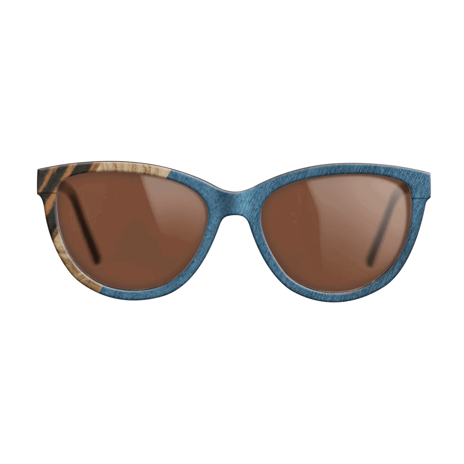 Italian Ebony,Olive Burl,Poplar Dyed: Blue Denim,Fumed Oak: Angle Cut - The Maiden - Cat - 1490 - SIRIS wood optic
