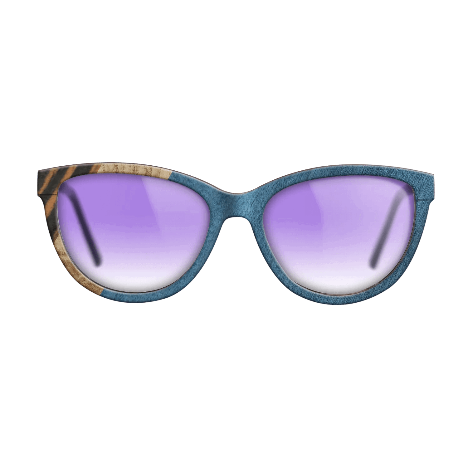 Italian Ebony,Olive Burl,Poplar Dyed: Blue Denim,Fumed Oak: Angle Cut - The Maiden - Cat - 1490 - SIRIS wood optic
