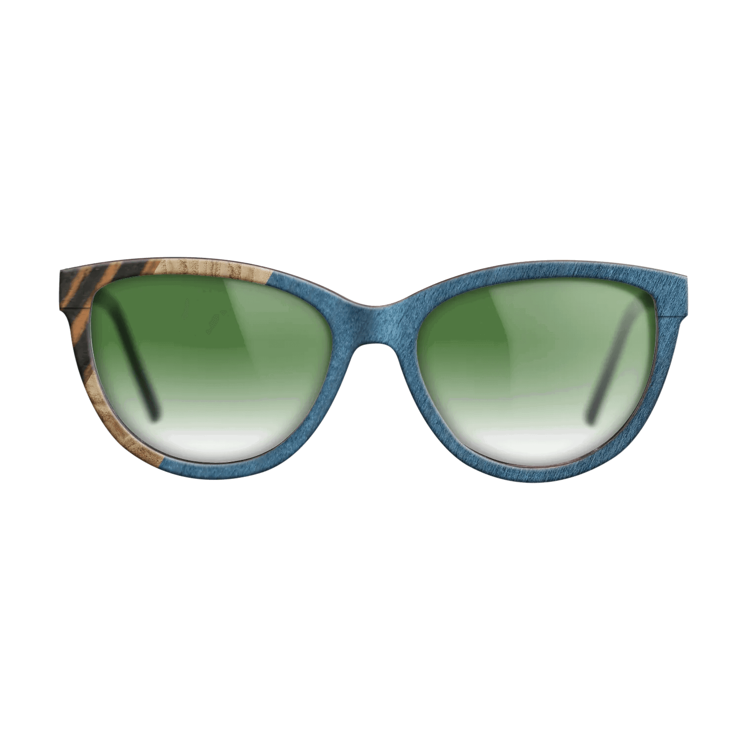 Italian Ebony,Olive Burl,Poplar Dyed: Blue Denim,Fumed Oak: Angle Cut - The Maiden - Cat - 1490 - SIRIS wood optic