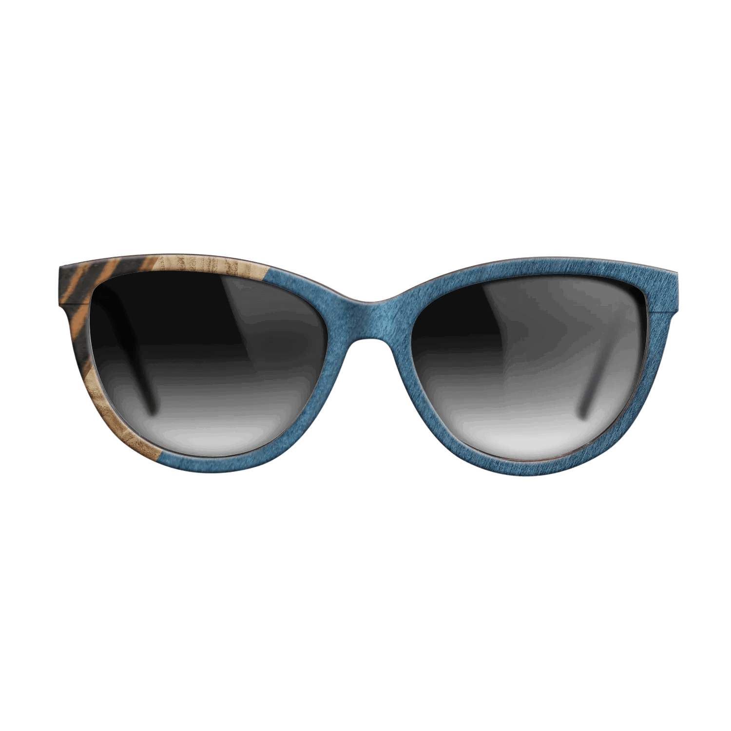 Italian Ebony,Olive Burl,Poplar Dyed: Blue Denim,Fumed Oak: Angle Cut - The Maiden - Cat - 1490 - SIRIS wood optic
