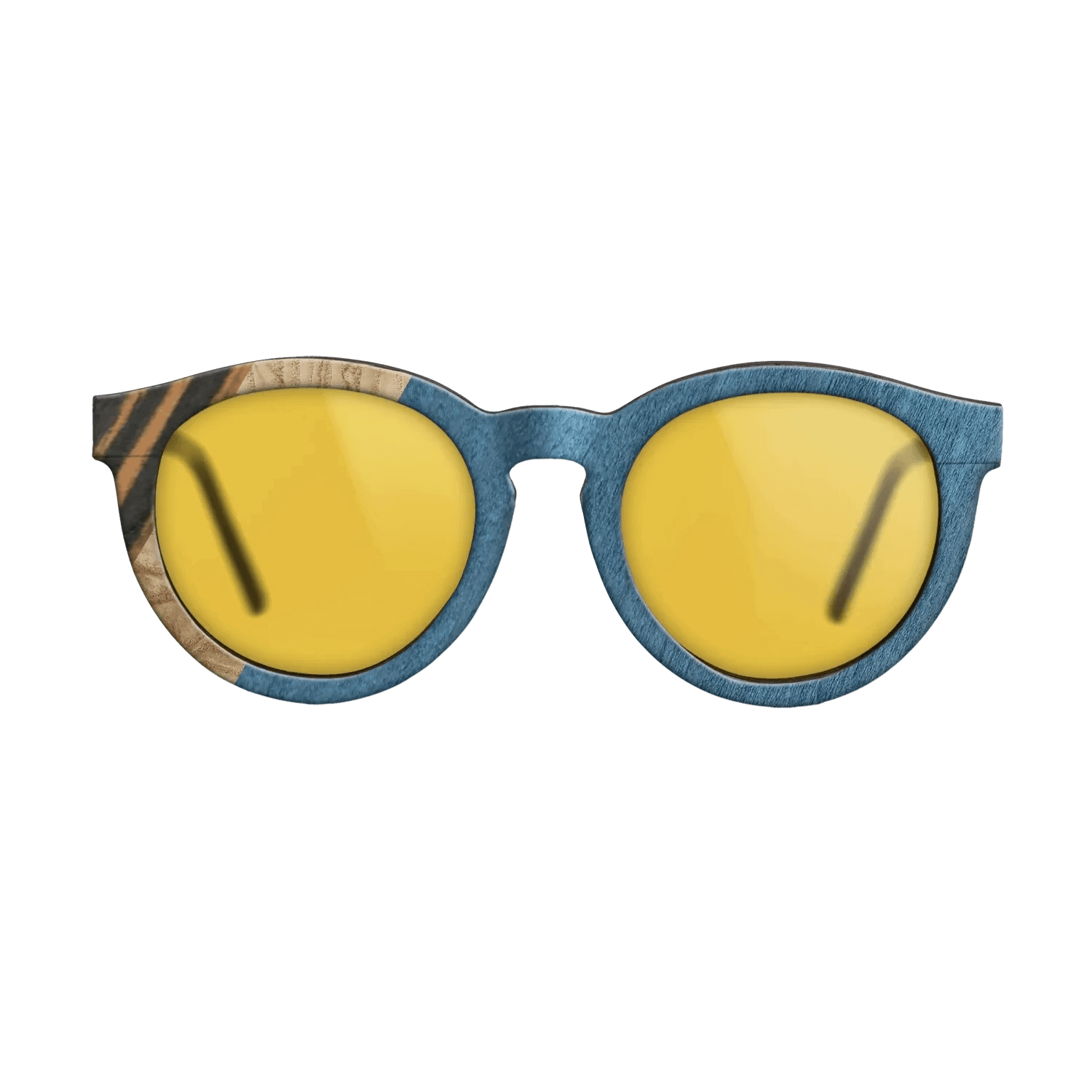 Italian Ebony,Olive Burl,Poplar Dyed: Blue Denim,Fumed Oak: Angle Cut - The Rebel - Round - 1490 - SIRIS wood optic