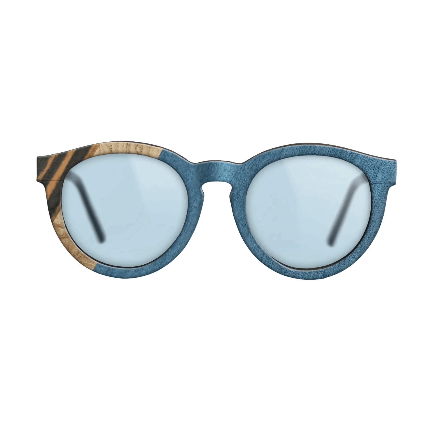 Italian Ebony,Olive Burl,Poplar Dyed: Blue Denim,Fumed Oak: Angle Cut - The Rebel - Round - 1490 - SIRIS wood optic